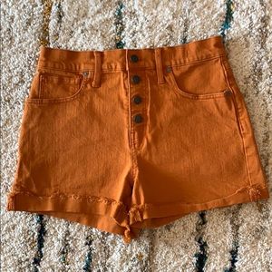 Colored denim shorts